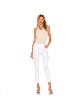 Mother Jeans The High Waisted Looker Crop Sleeping Beauty White Wash Size 26